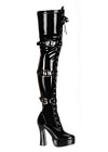 Pleaser Electra 3028 black stretch patent gothic heels Overknee Stiefel ELECTRA 3050 PU Schwarz